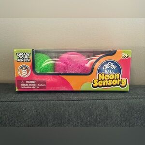 Neon Sensory Balls - Set of 3 Squishy color changing pink, green & orange ball